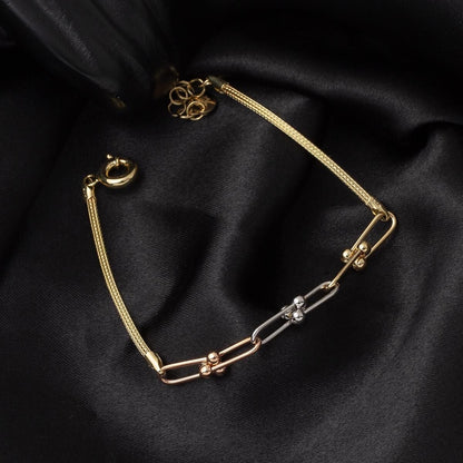14K Yellow Gold Designer Inspired Ball Chain Bracelet