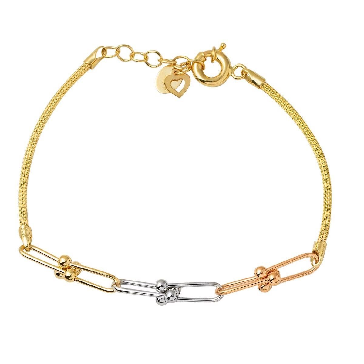 14K Yellow Gold Designer Inspired Ball Chain Bracelet