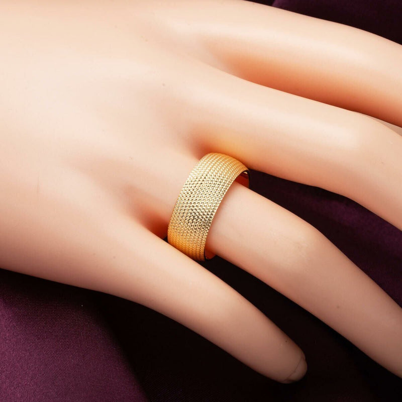 14K Yellow Gold Milgrain Wedding Band Set