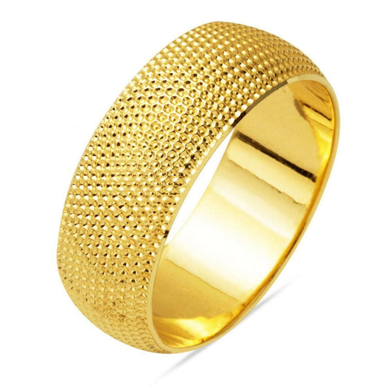 14K Yellow Gold Milgrain Wedding Band Ring