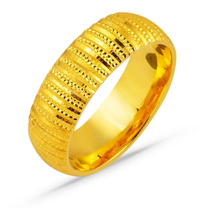 22K Yellow Gold Milgrain Men's Wedding Band
