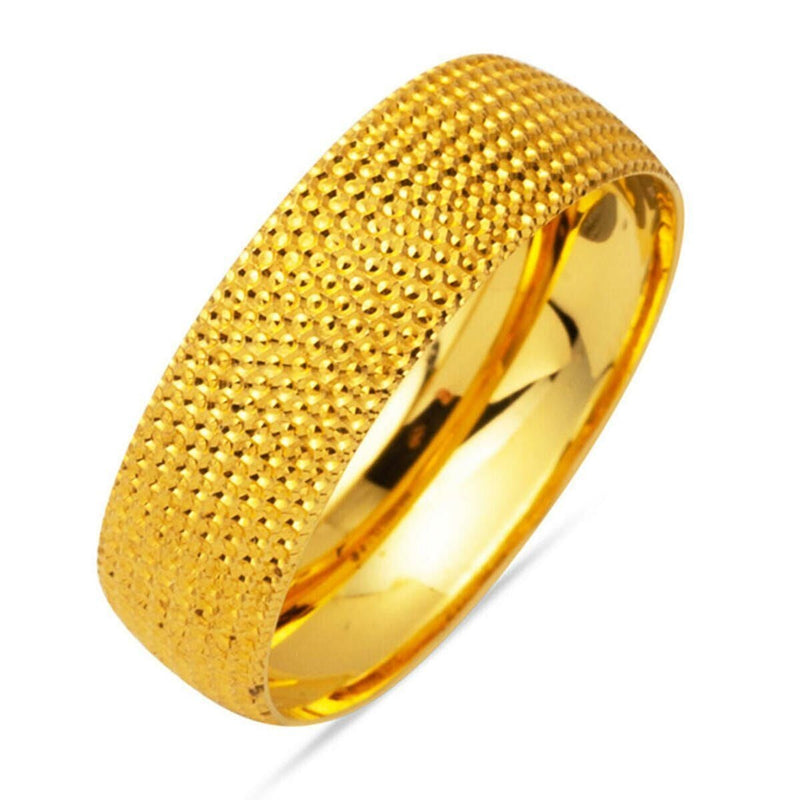 22K Yellow Gold Milgrain Men's Wedding Band Ring