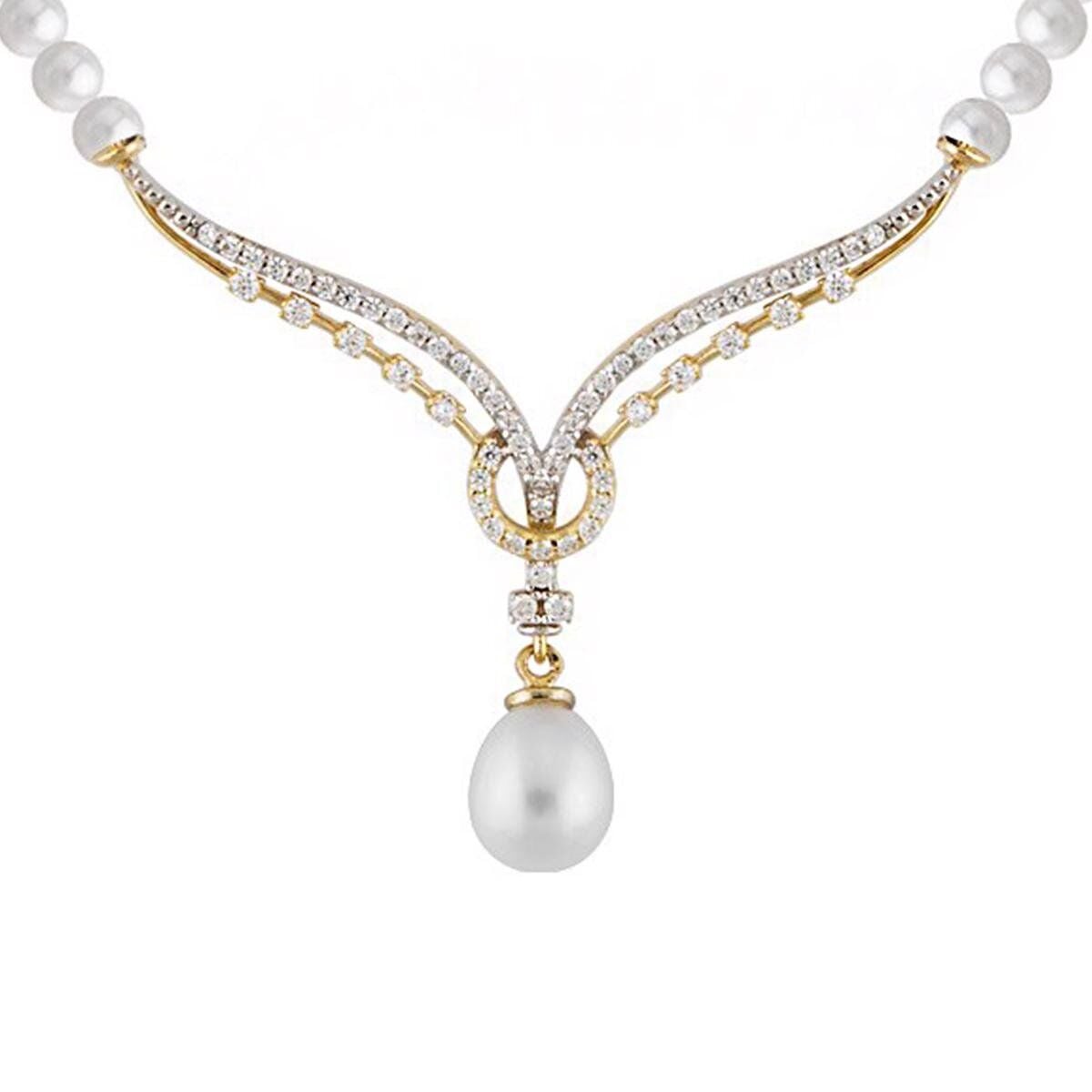 14K Yellow Gold Tivoli Pearl Collar Necklace