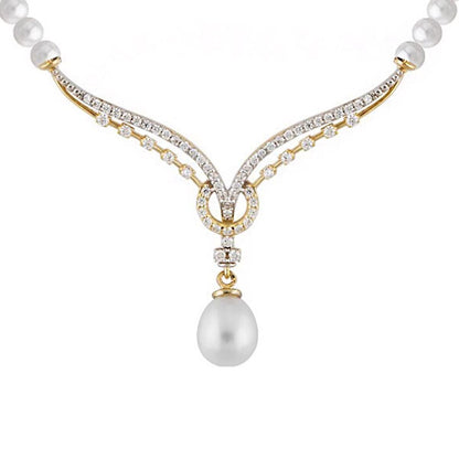 14K Yellow Gold Tivoli Pearl Collar Necklace