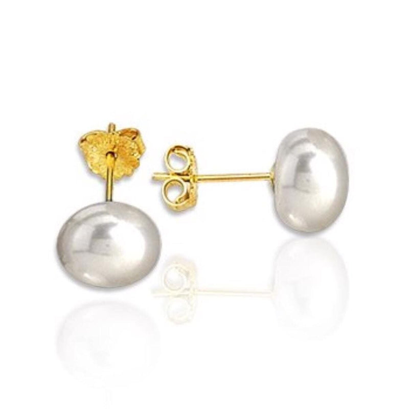 14K Yellow Gold Ball Pearl Earrings (2.17 g)