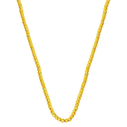 22K Yellow Gold Ball Stacked Chain Necklace