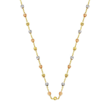 14K Yellow Gold Ball Adorned Chain Necklace