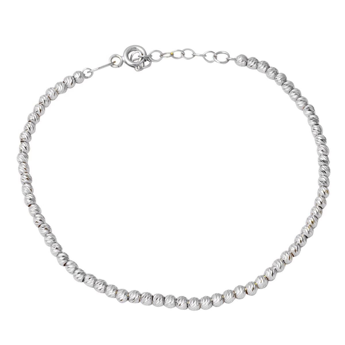 14K White Gold Ball Chain Bracelet