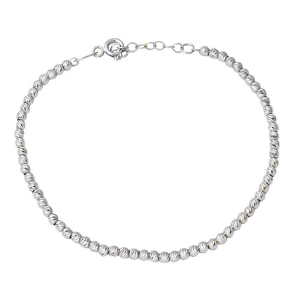 14K White Gold Ball Chain Bracelet