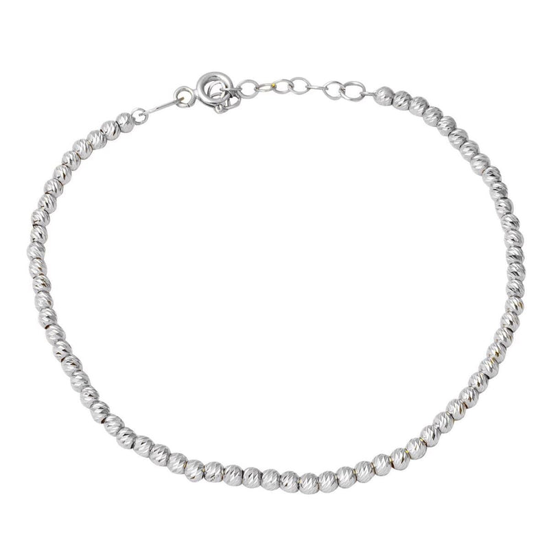 14K White Gold Ball Chain Bracelet