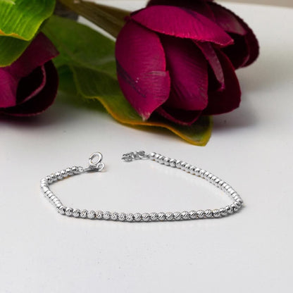 14K White Gold Ball Chain Bracelet