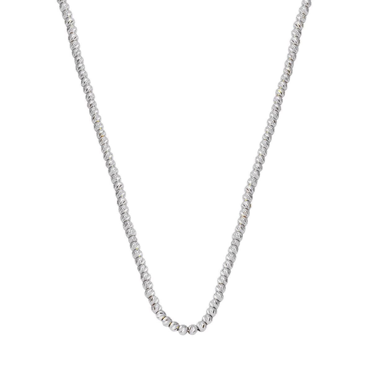 14K White Gold Ball Chain Collar Necklace