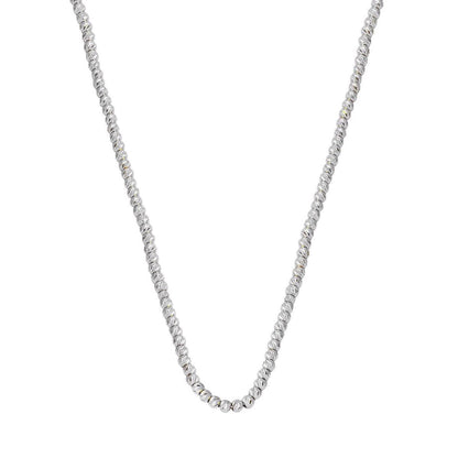 14K White Gold Ball Chain Collar Necklace