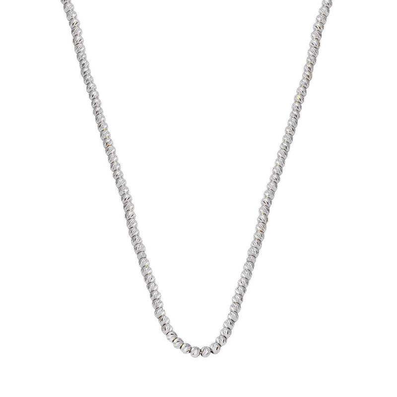 14K White Gold Ball Chain Collar Necklace