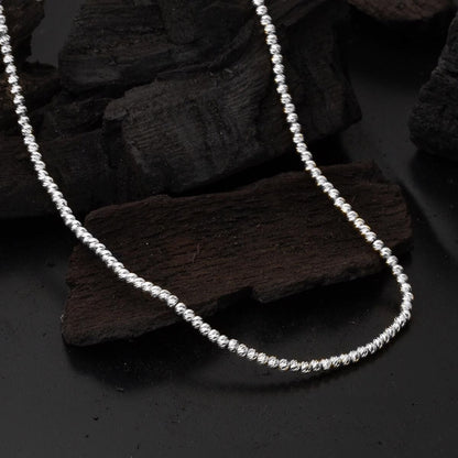 14K White Gold Ball Chain Collar Necklace