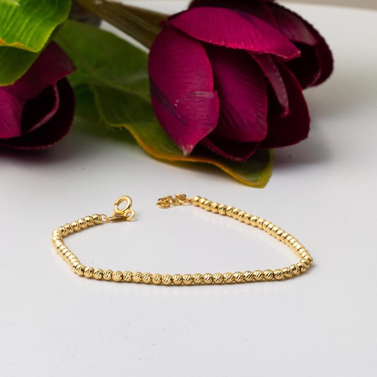 14K Yellow Gold Ball Chain Bracelet (3.92 g)