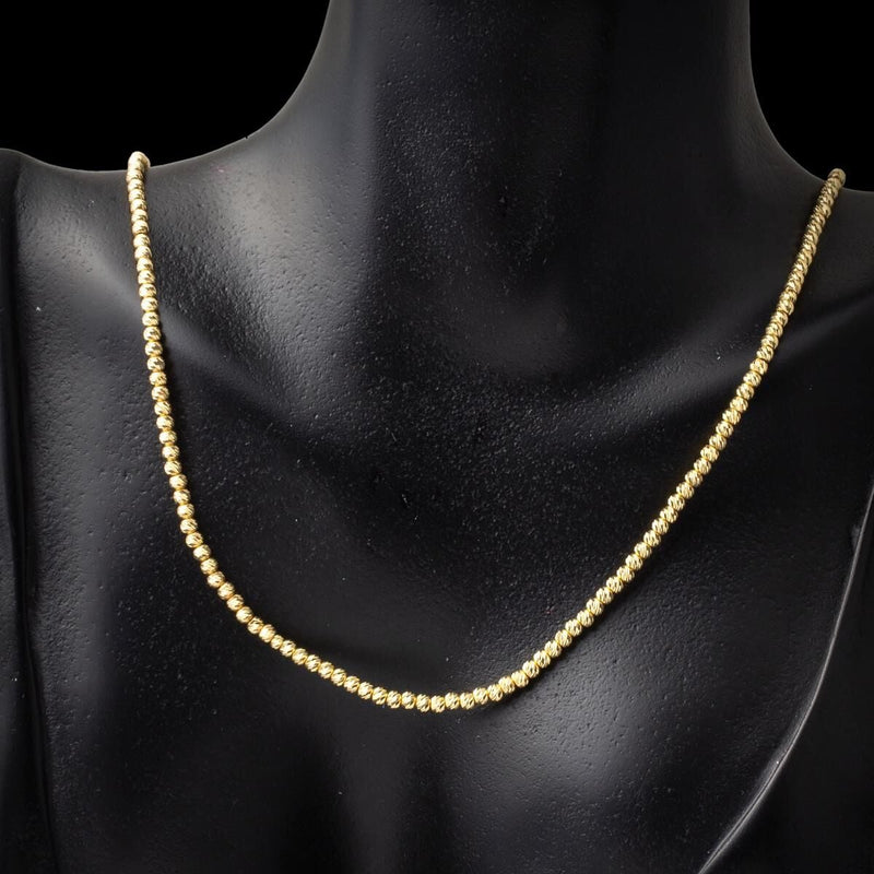 14K Yellow Gold Ball Chain Necklace