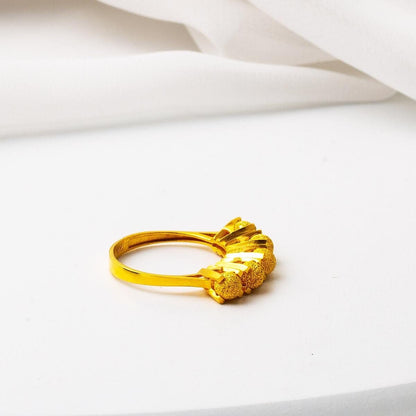 22K Yellow Gold Ball Five Stone Style Ring