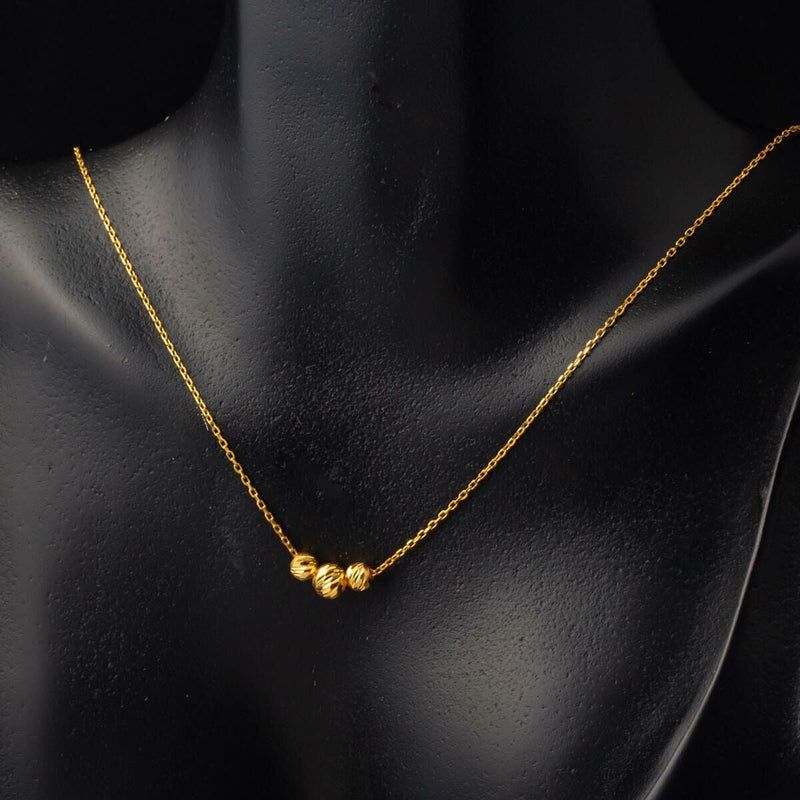 22K Yellow Gold Ball Chain Necklace