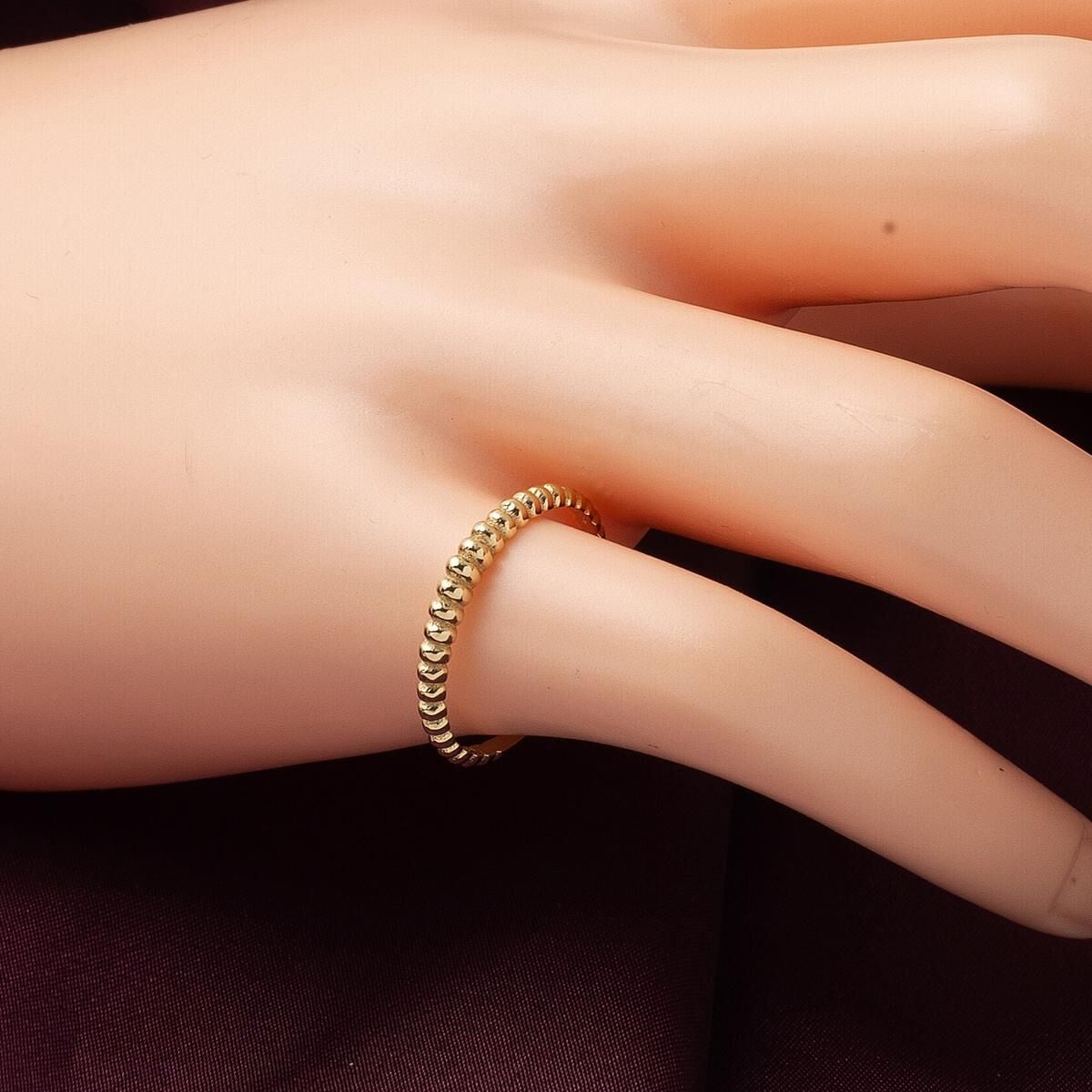 14K Yellow Gold Ball Ball Pinky Ring