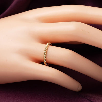 14K Yellow Gold Ball Ball Pinky Ring