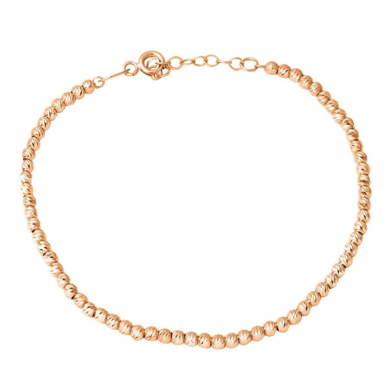 14K Rose Gold Ball Chain Bracelet