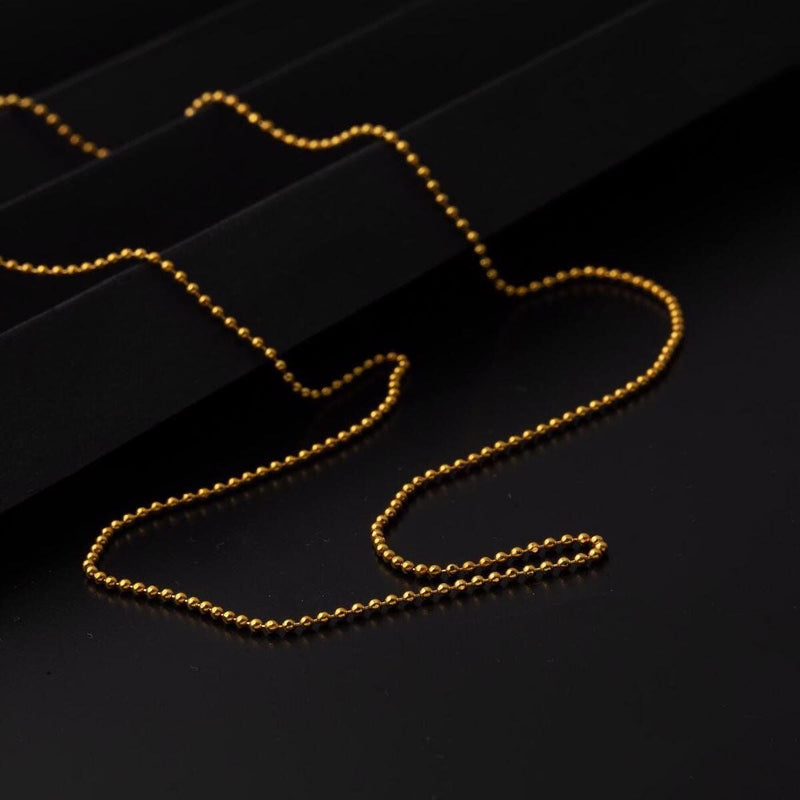 14K Yellow Gold Ball Bead Popcorn Chain
