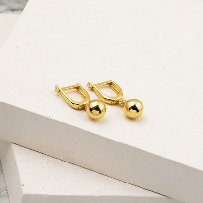 14K Yellow Gold Bead Dangle Earrings (2.37 g)