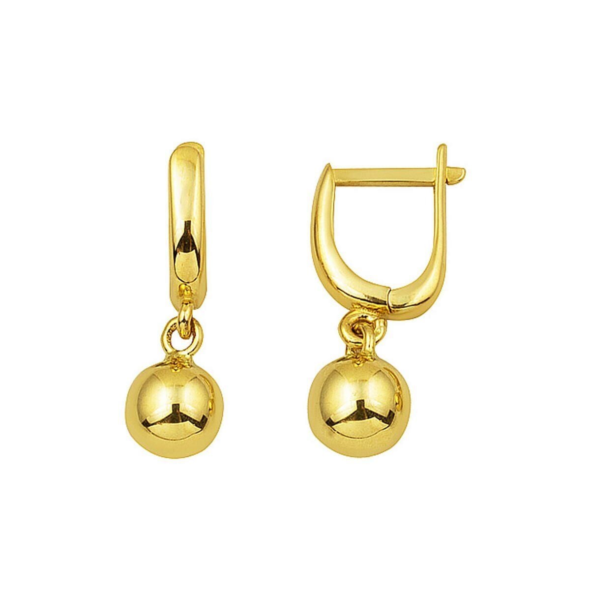 14K Yellow Gold Bead Dangle Earrings (2.37 g)