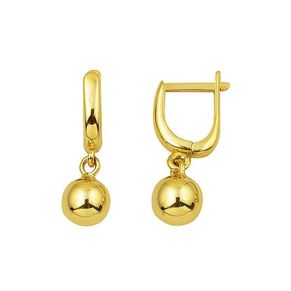 14K Yellow Gold Bead Dangle Earrings (2.37 g)