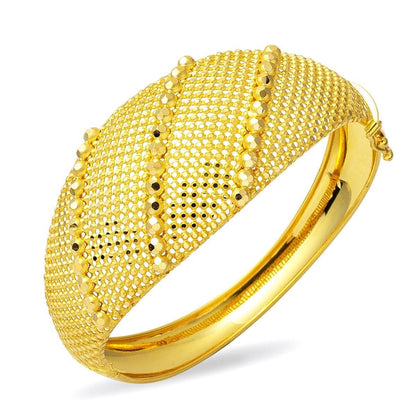 22K Yellow Gold Bead Hinged Cuff Bangle (22.29 g)