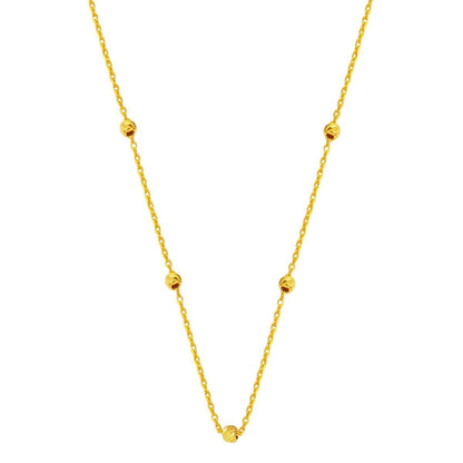 22K Yellow Gold Bead Chain Necklace