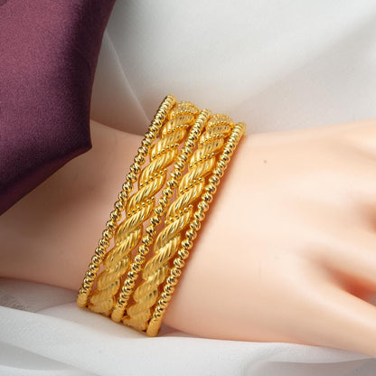 22K Yellow Gold Bead Wide Cuff Hinged Cuff Bangle (35 g)