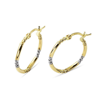 14K Yellow Gold Bead Hoop 2.0 cm Diameter Earrings