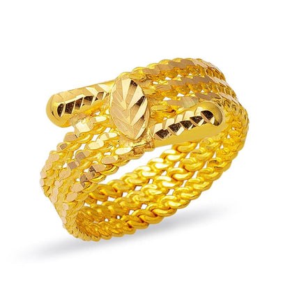 22K Yellow Gold Ball Twisted Ring