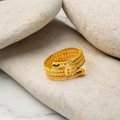 22K Yellow Gold Ball Twisted Ring