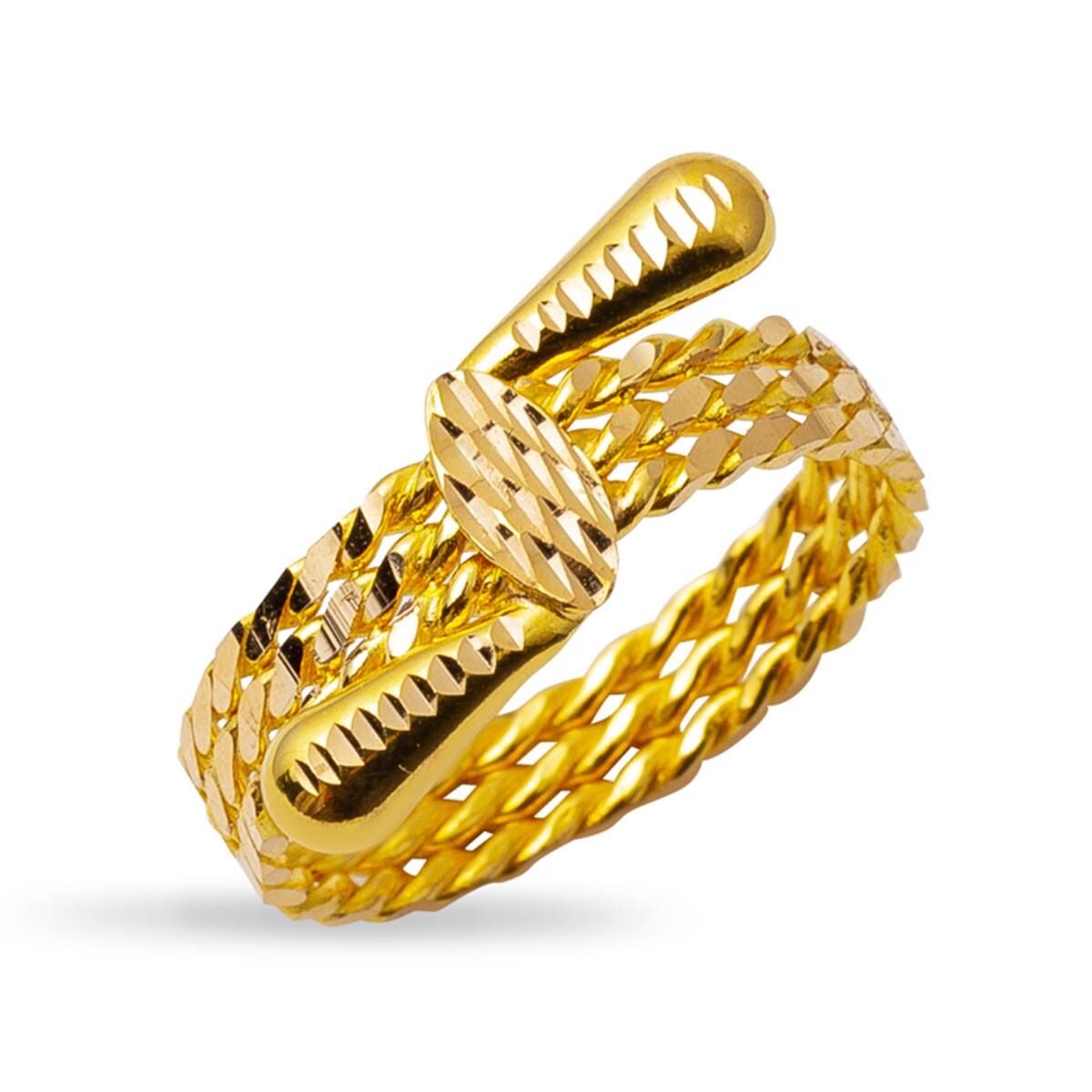 22K Yellow Gold Twisted Ball Ring