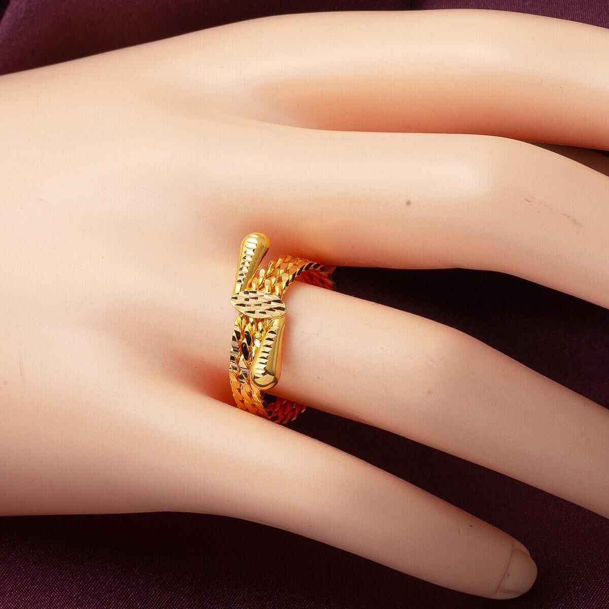 22K Yellow Gold Twisted Ball Ring