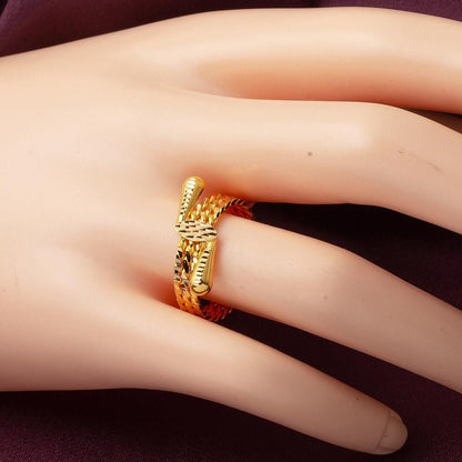 22K Yellow Gold Twisted Ball Ring