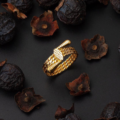 22K Yellow Gold Twisted Ball Ring