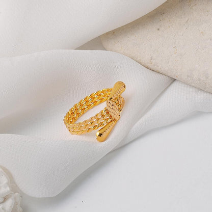 22K Yellow Gold Twisted Ball Ring