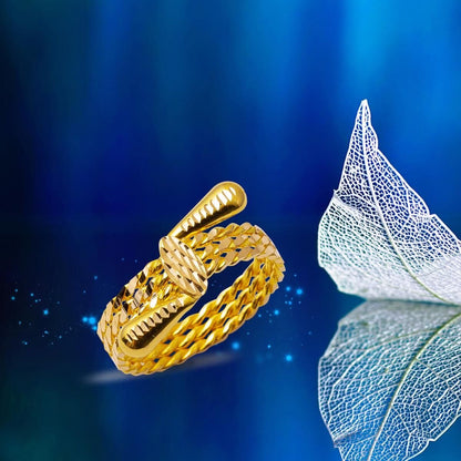 22K Yellow Gold Twisted Ball Ring
