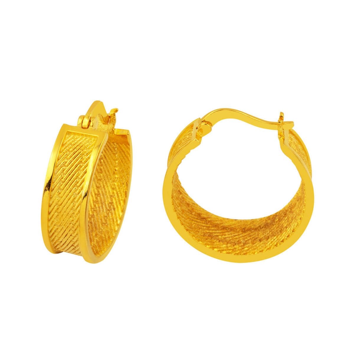 14K Yellow Gold Trabzon Mesh Hoop Earrings