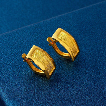 14K Yellow Gold Trabzon Mesh J Earrings