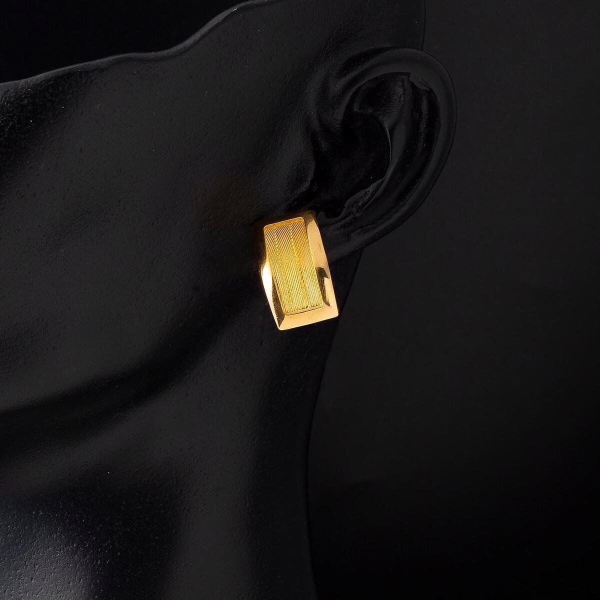 14K Yellow Gold Trabzon Mesh J Earrings