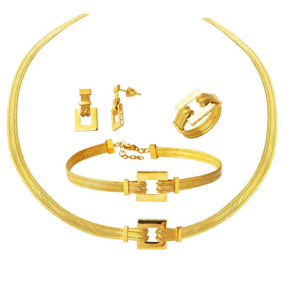 14K Yellow Gold Trabzon Mesh Cubic Zirconia Set (31.95 g)