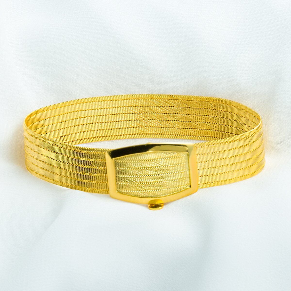 Yellow Gold Plated Sterling Silver 7 Row Trabzon Mesh Bangle