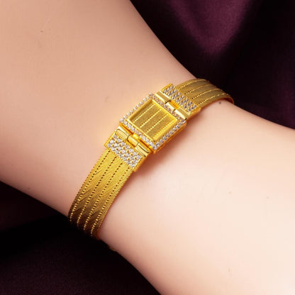 22K Yellow Gold Trabzon Mesh Belt Cubic Zirconia Bracelet