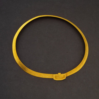 14K Yellow Gold Trabzon Mesh Cubic Zirconia Collar Necklace (27.95 g)