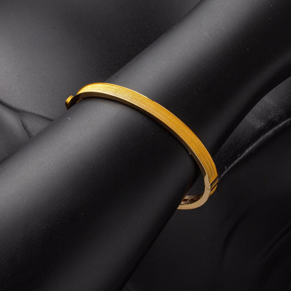 14K Yellow Gold Trabzon Mesh Hinged Cuff Bangle